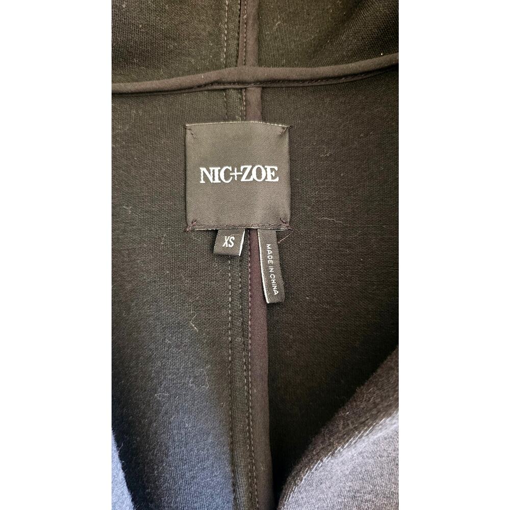 Nic+Zoe Hooded Gray Jacket With Pockets Elegant Casual Traditional XS - Picture 4 of 6